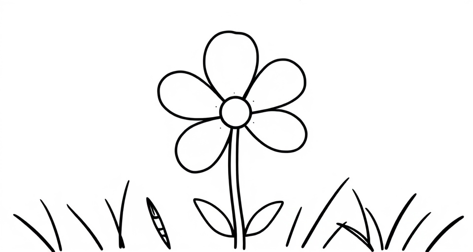 Basic five-petal daisy drawn with simple lines