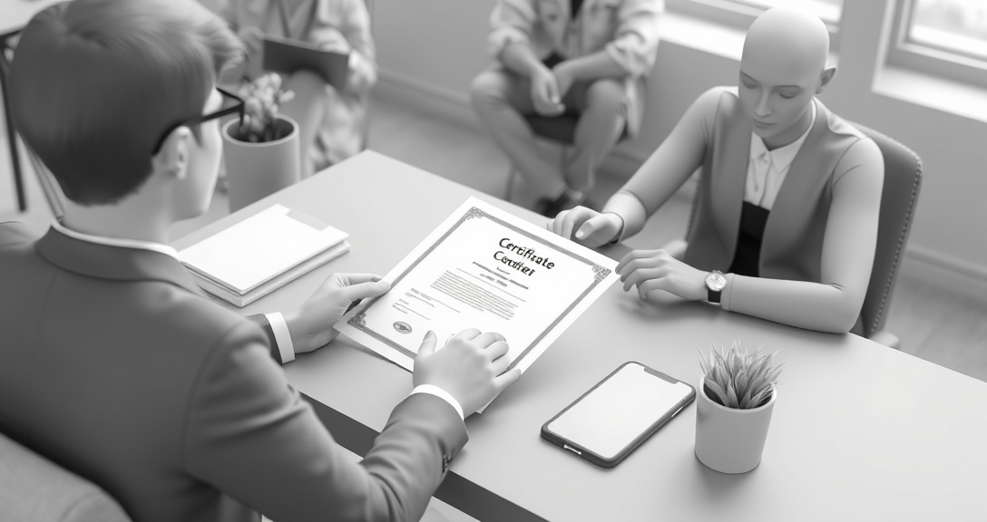 Employer reviewing a certificate credential from an online learning platform