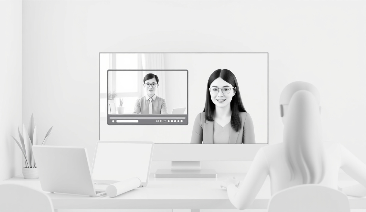 Student in a live virtual classroom session with an instructor
